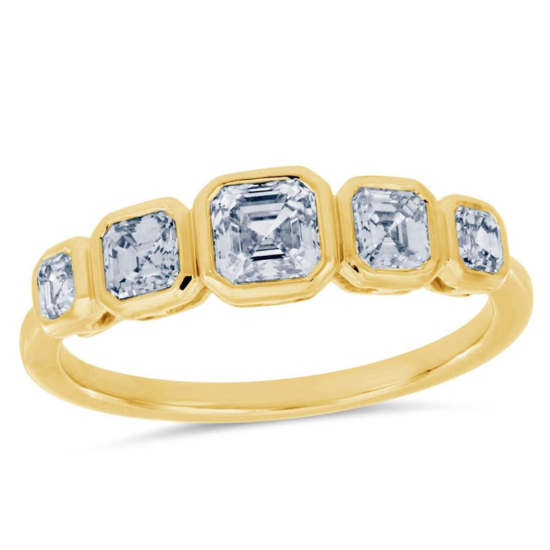 Davis Classics 14k Yellow Gold Ascher-Cut Diamond Band