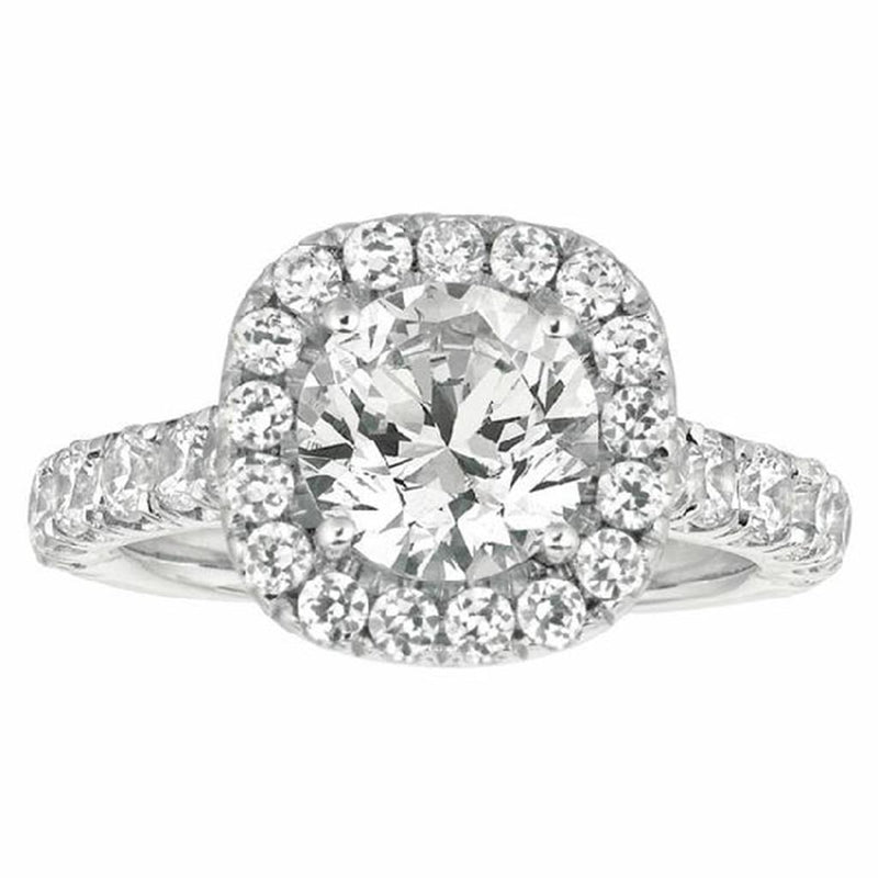 Martin Flyer Halo Diamond Engagement Ring Setting in 14k White Gold