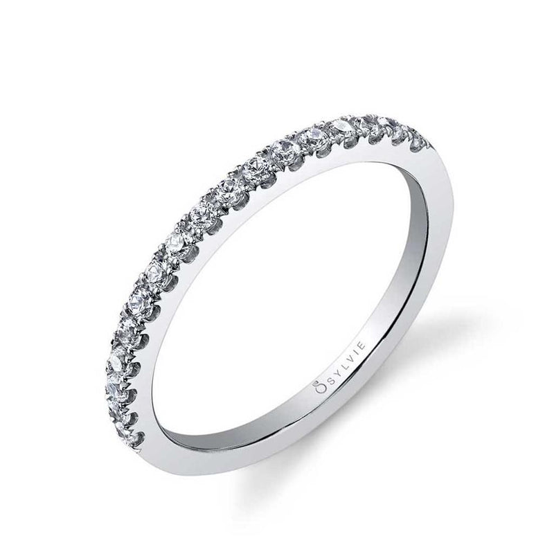 Sylvie Women's Classic Diamond Wedding Band in 14k White Gold