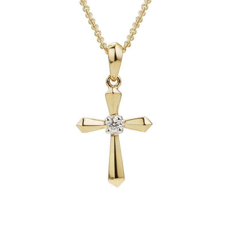 Davis Classics Cross Novelty Diamond Necklace