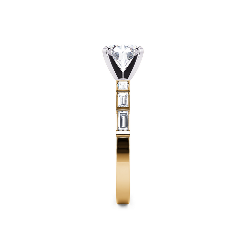 Davis Classics Sidestone Diamond Engagement Ring Setting in 14k Yellow Gold