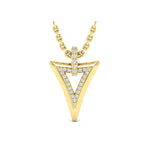 Vlora 14k Yellow Gold Miravel Collection Inverted Double Triangle Diamond Pendant Necklace