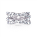 Davis Classics Women's 14k White Gold Double Crossover Design Diamond Band