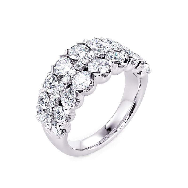 Davis Classics 14k White Gold Multi-Row Tapered Diamond Band