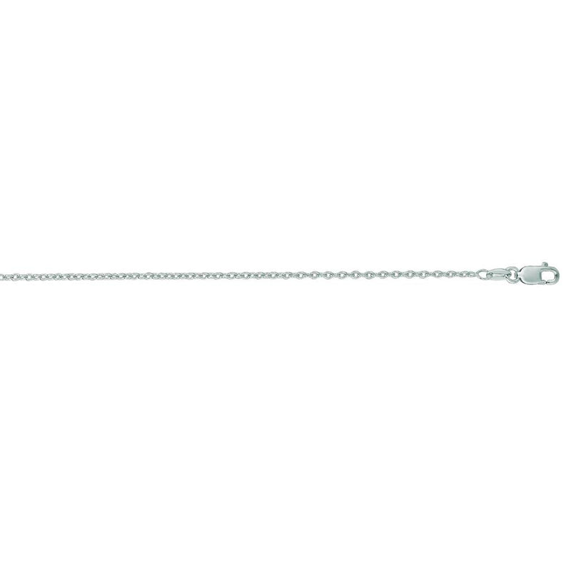 Davis Classics 14k White Gold 1.5mm Round Oval Cable Chain