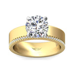 Martin Flyer Hidden Halo Diamond Engagement Ring Setting in 14k White & Yellow Gold