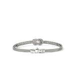 John Hardy Sterling Silver Love Knot Double Row Diamond Bracelet