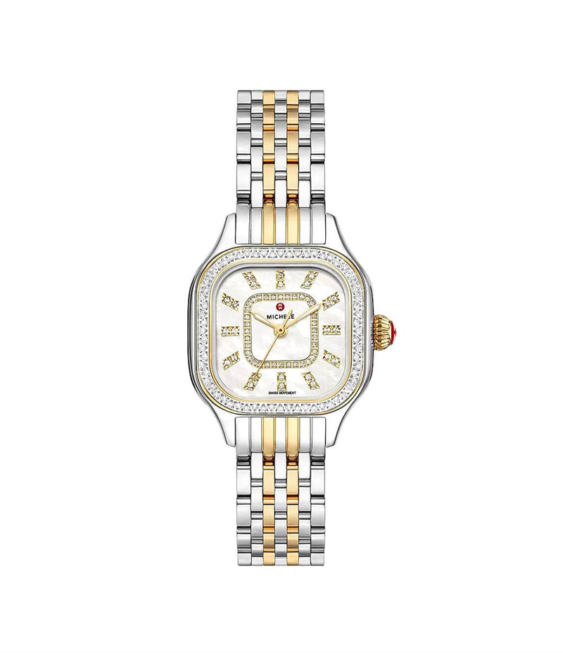 Michele Meggie Two-Tone Diamond Stainless Steel Watch