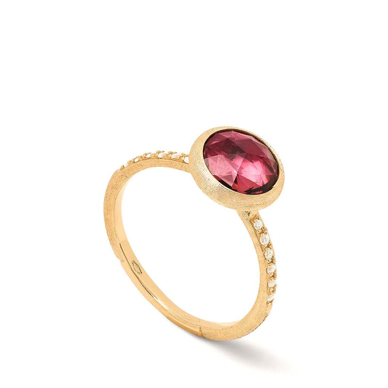 Marco Bicego 18k Yellow Gold Jaipur Color Collection Pink Tourmaline and Diamond Fashion Ring