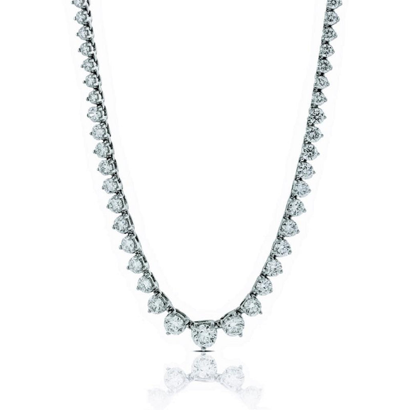 Davis Classics 14k White Gold Riviera Diamond Necklace