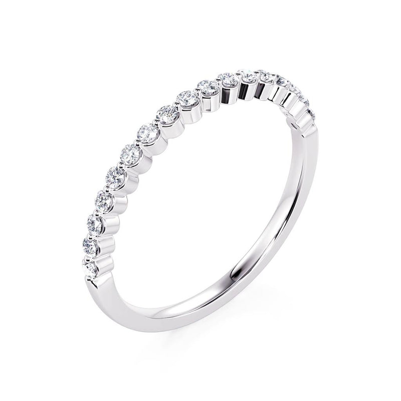 Davis Classics Women's Classic Diamond Wedding Band in 14k White Gold