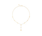 Marco Bicego 18k Yellow Gold Siviglia Alta Rose Cut Diamond Bead Station Lariat Necklace