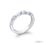 JB Star Platinum Wedding Band with Marquise and Round Brilliant Cut Diamonds