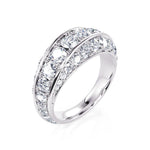 Davis Classics 14k White Gold Bypass-Inspired Multi-Row Diamond Fashion Band