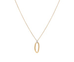 Marco Bicego 18k Yellow and White Gold Jaipur Gold Collection Open Oval Diamond Pendant