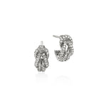 John Hardy Sterling Silver Love Knot Diamond J Hoop Earrings