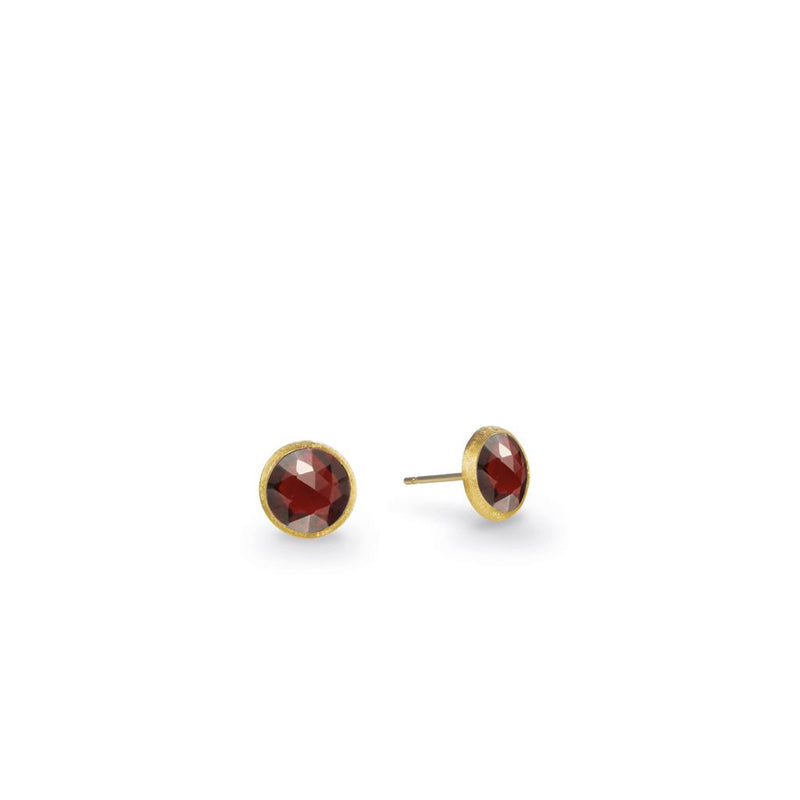 Marco Bicego 18k Yellow Gold Jaipur Color Collection Garnet Circle Stud Earrings