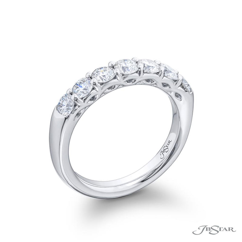 JB Star Platinum Wedding Band with Round Brilliant Cut Diamonds