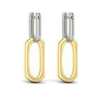 Vlora 14k Yellow and White Gold Diamond Huggie Drop Earrings