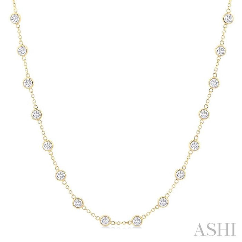 Davis Classics 14k Yellow Gold Diamond by the Yard Necklace