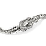 John Hardy Sterling Silver Love Knot Double Row Diamond Bracelet