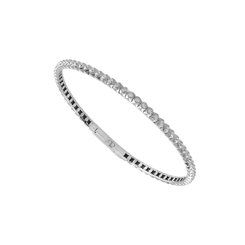 Davis Classics 14k White Gold and Titanium Flexie Diamond Bangle Bracelet