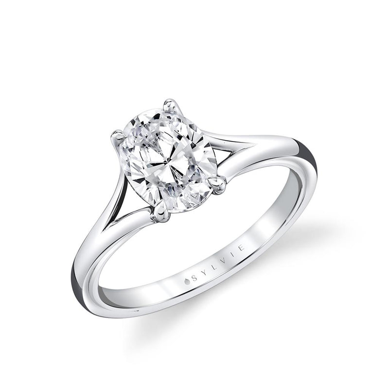 Sylvie Sidestone Diamond Engagement Ring Setting in 14k White Gold