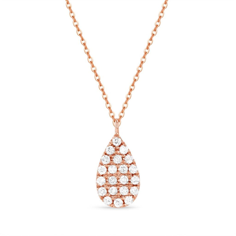 Madison L 14k Rose Gold Teardrop Design Diamond Pendant