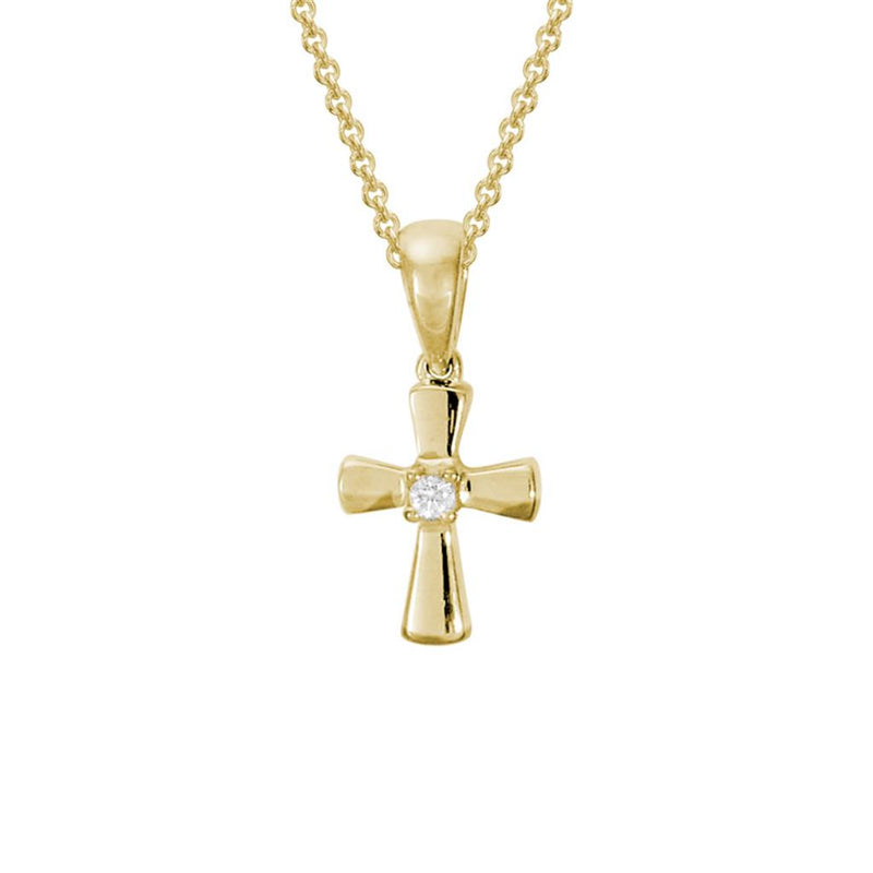 Davis Classics 14k Yellow Gold Cross Pendant Necklace