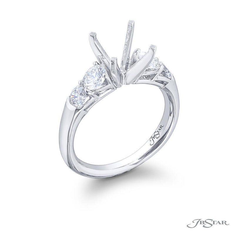 JB Star Platinum Engagement Ring with Round Brilliant Cut Diamonds