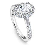 Noam Carver 14k White Gold Oval Halo Engagement Ring Setting