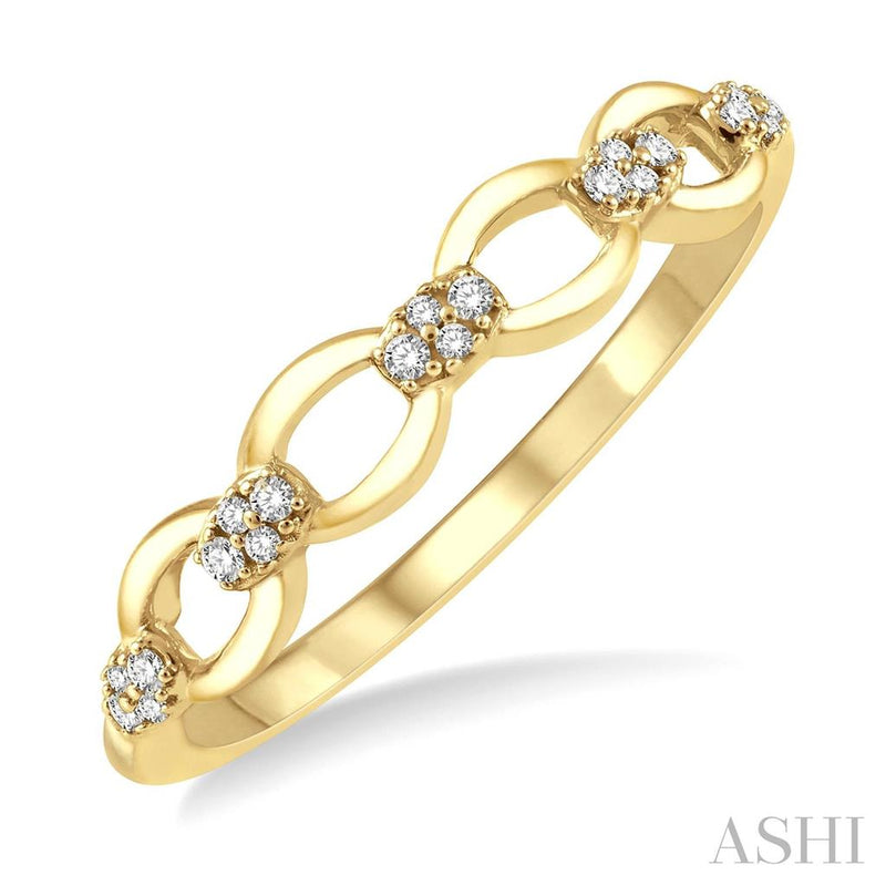 Davis Classics 14k Yellow Gold Open Link Stackable Diamond Ring