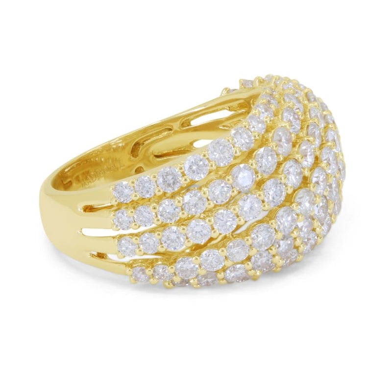 Madison L 14k Yellow Gold Domed Open Row Diamond Fashion Ring