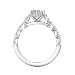 Martin Flyer 14k White Gold Cathedral Design Engagement Ring Setting