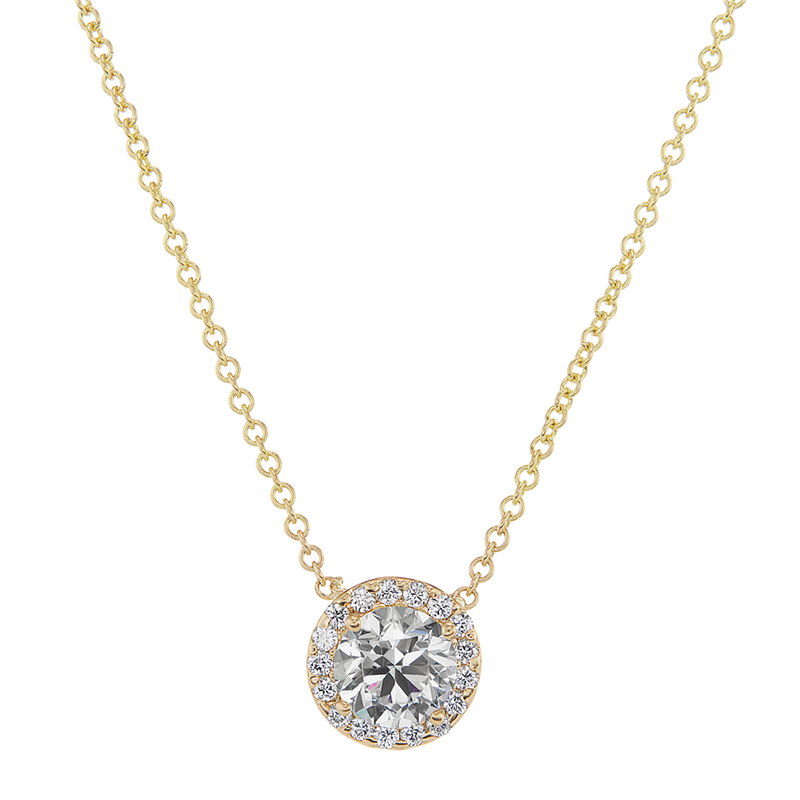 Davis Classics Halo Diamond Necklace