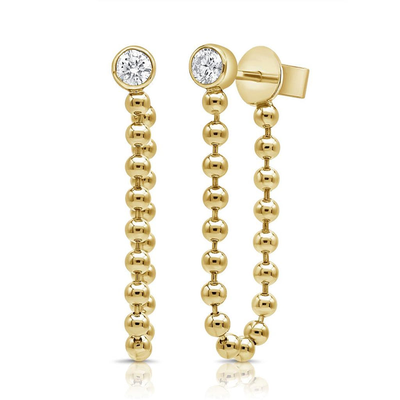 Davis Classics Diamond Dangle Earrings in 14k Yellow Gold