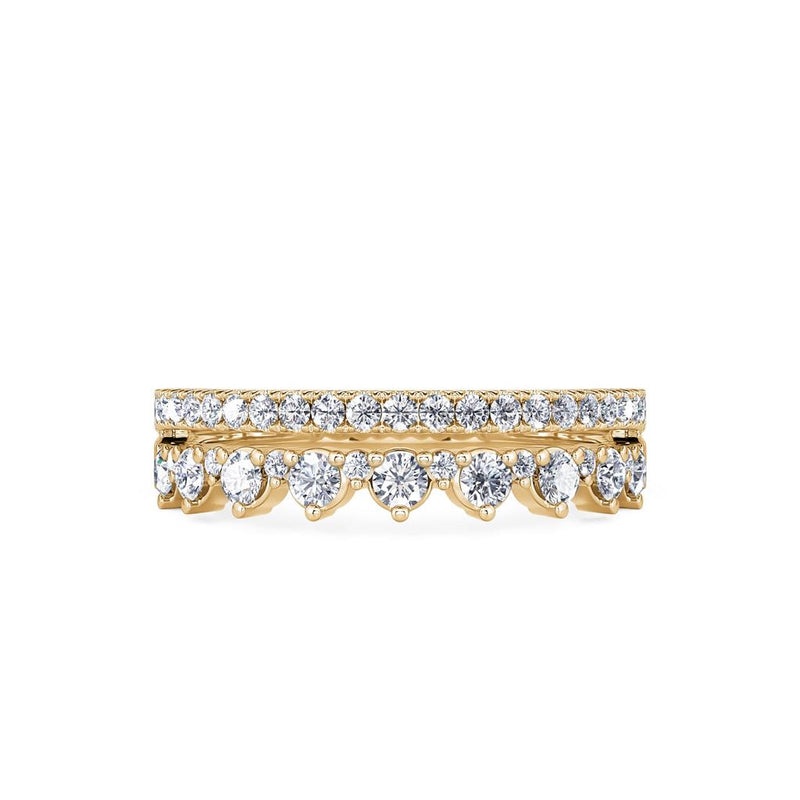 Davis Classics 14k Yellow Gold Split Double Row Diamond Fashion Ring