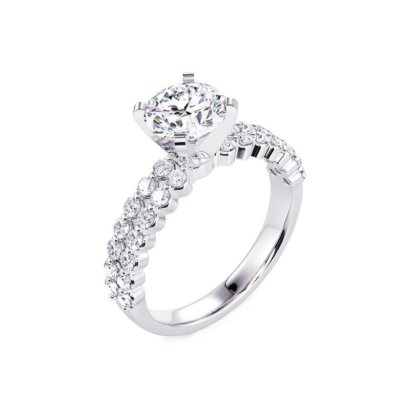 Davis Classics 14k White Gold Double Row Diamond Semi-Mount