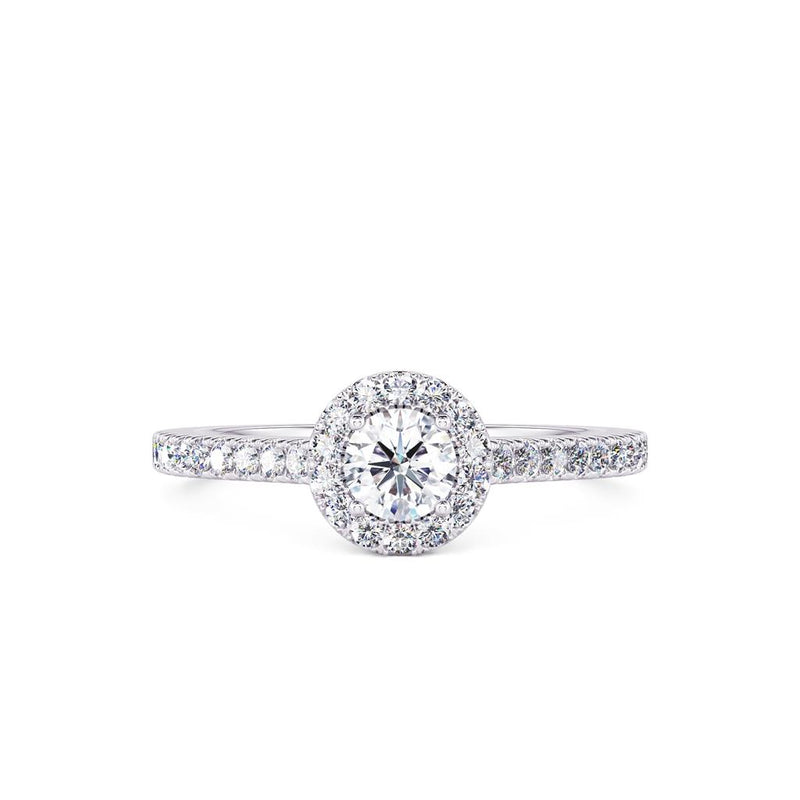 Davis Classics 14k White Gold Halo Design Proposal-Ready Engagement Ring