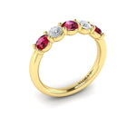 Vlora 14k Yellow Gold Mozambique Ruby and Diamond Fashion Band