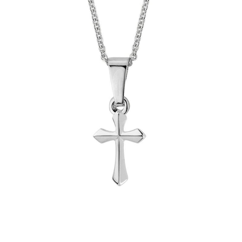 Davis Classics 14k White Gold Cross Pendant Necklace