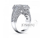 Davis Classics Proposal Ready Double Halo Multi Row Diamond Engagement Ring in Platinum.