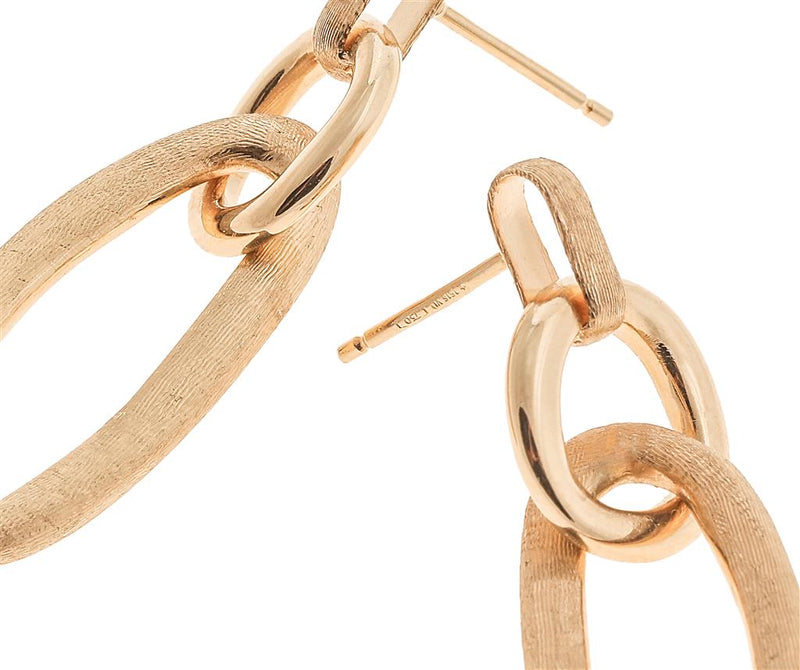 Marco Bicego 18k Yellow Gold Jaipur Gold Collection Mixed Link Double Drop Earrings