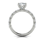 Vlora 14k White Gold Classic Collection Oval Diamond Engagement Ring Setting