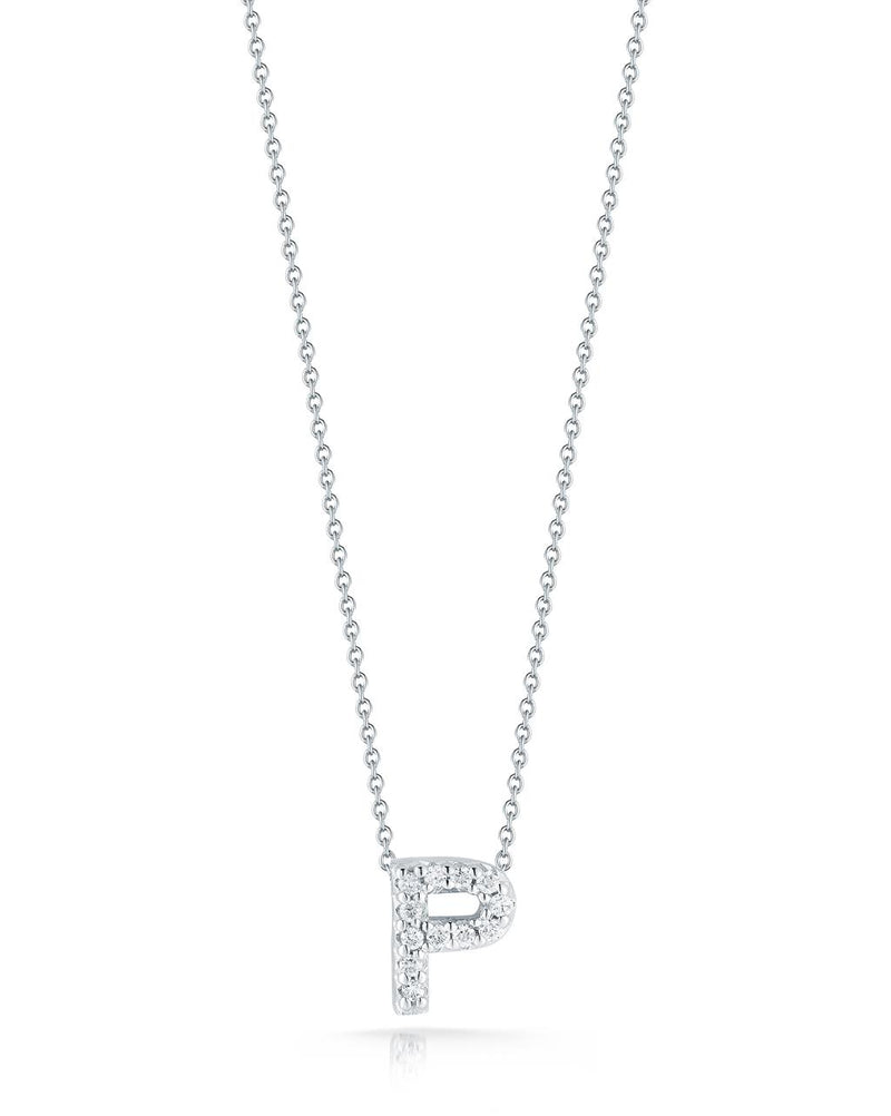 Roberto Coin 18k White Gold Tiny Treasures Collection Love Letter 'P' Diamond Pendant