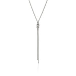 John Hardy Sterling Silver Love Knot Diamond Lariat Necklace