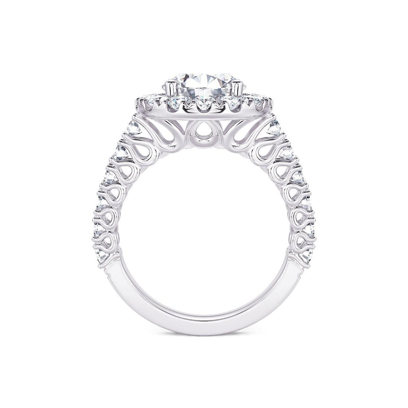 Davis Classics Halo Diamond Engagement Ring Setting in 18k White Gold