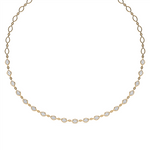 Davis Classics 14k Yellow Gold Endless Diamond Marquise Station Necklace