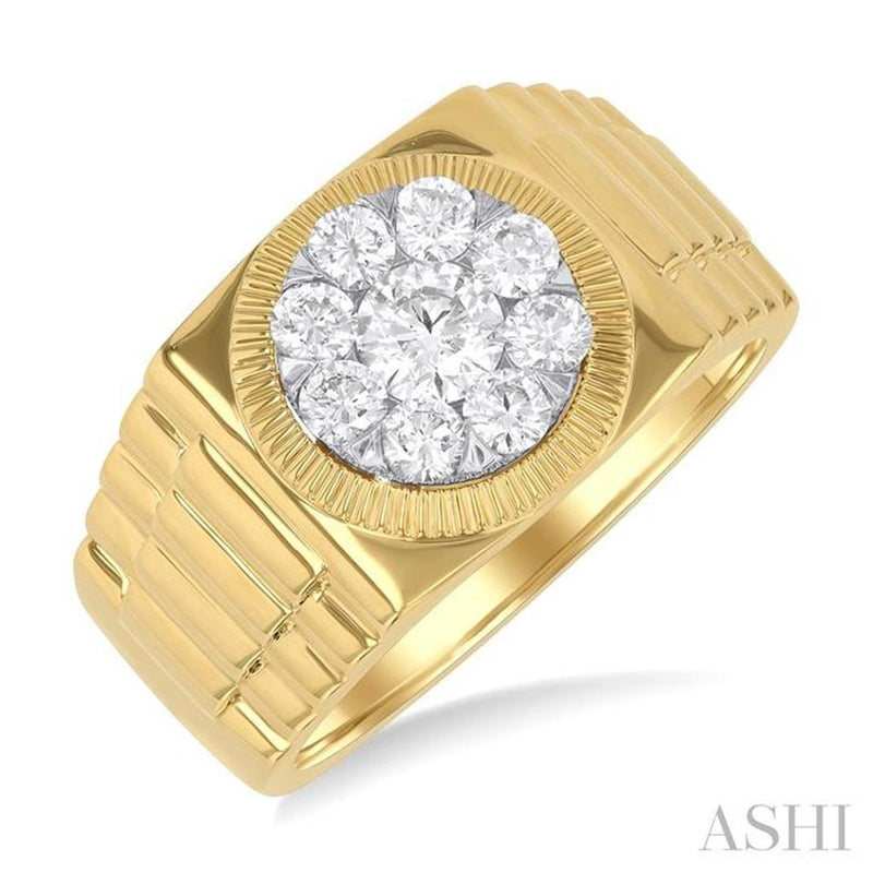 Davis Classics 14k Yellow and White Gold EverBright Flat Top Diamond Ring