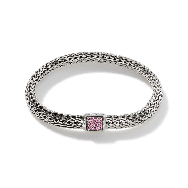 John Hardy Chain Collection Pavé Pink Tourmaline Bracelet